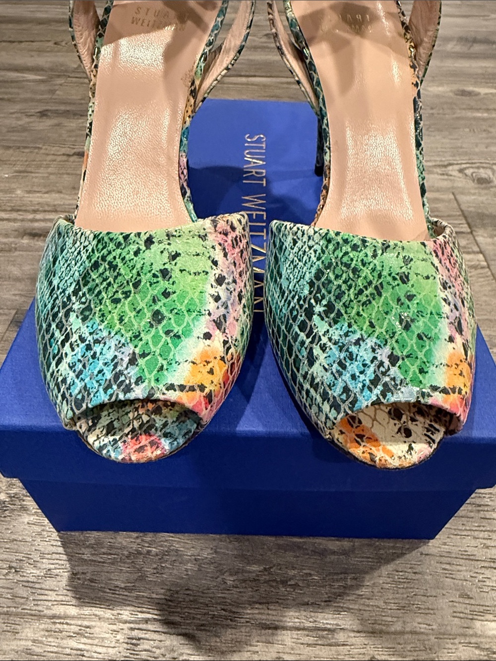 Stuart Weitzman Multicolored Snake Skin Pumps Size 9 Women’s Shoes Sandals - Picture 11 of 14